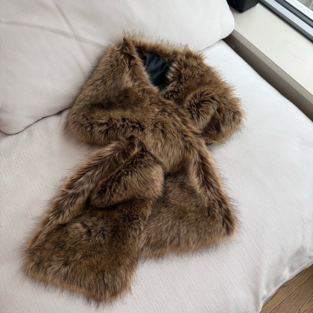 Vintage Brown Faux Fur Wrap